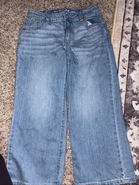Girls Wide-Leg Light Blue Jeans
